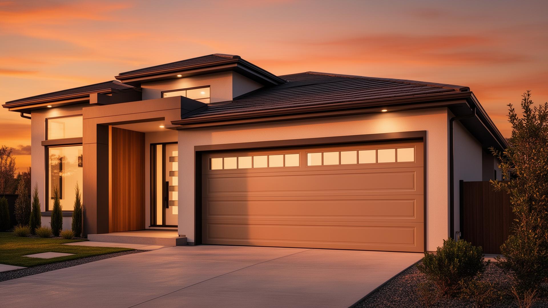 Modern garage door on beautiful home in Citrus Heights